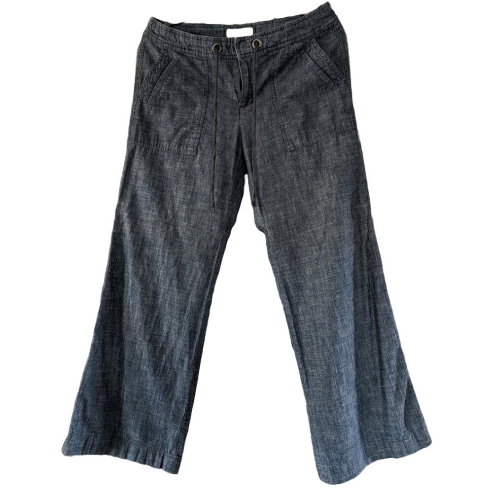 Women's Banana Republic Linen Pants - Soft Denim Color - Sz 10P - Picture 7 of 10